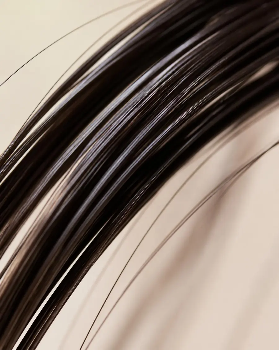 Macro de fios lisos e brilhantes